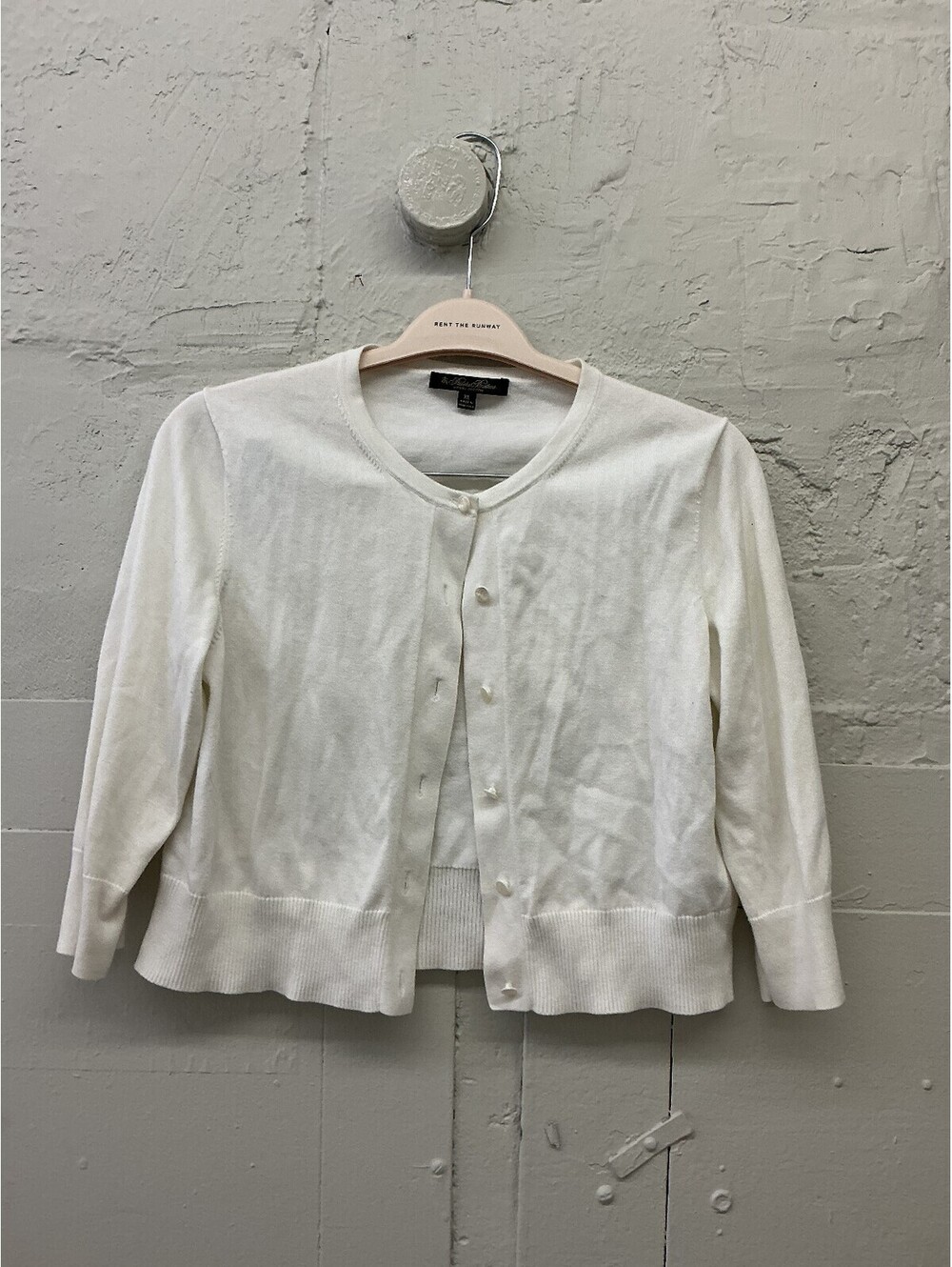 Brooks Brothers classic White Cotton preppy Cardigan Sweater
